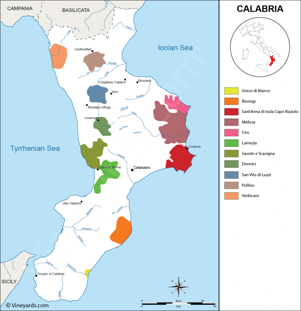 Map of Calabrian Wines SMAF Ltd